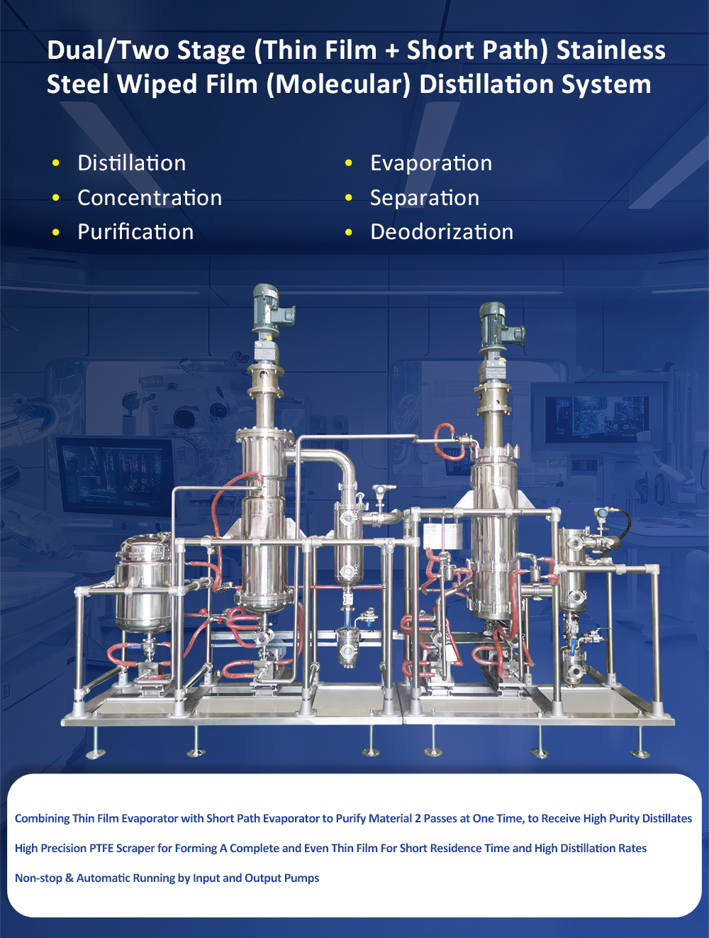 evaporador de pel&iacute;cula limpia