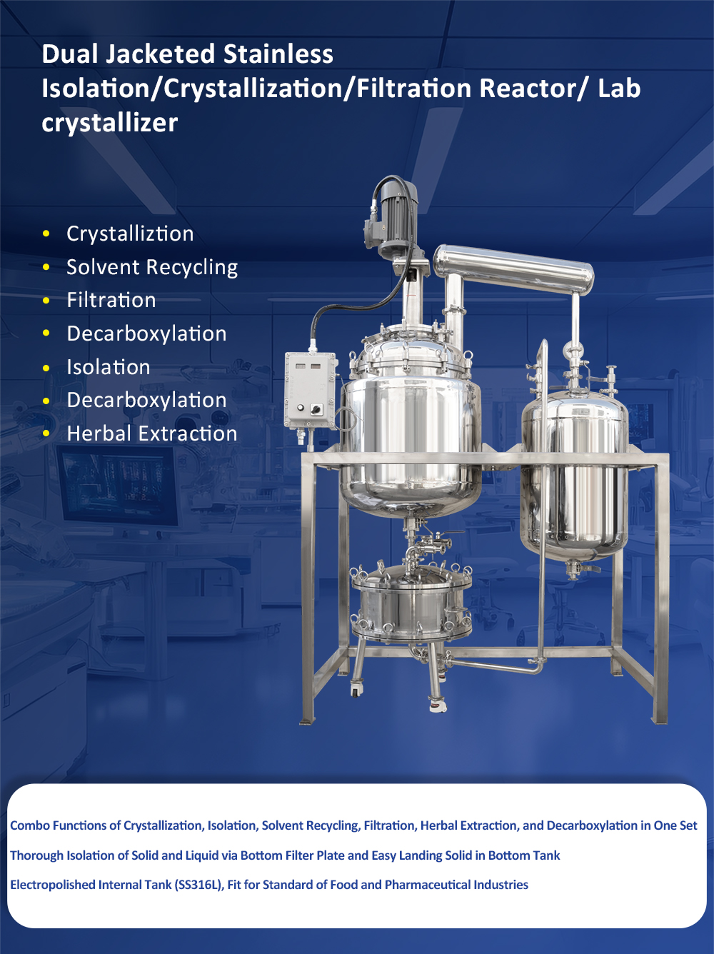 reactor de filtro de acero inoxidable