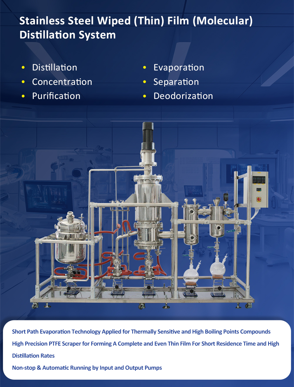 evaporador de pel&iacute;cula limpia