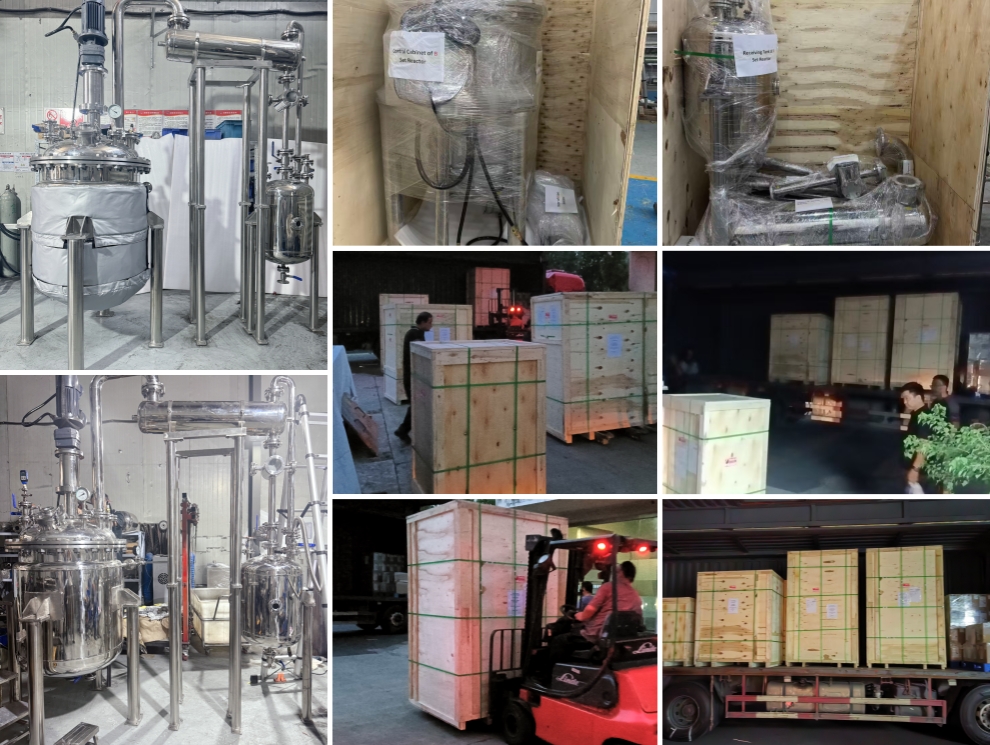 Entrega de dos conjuntos de reactores de alta presión de acero inoxidable 500L con bomba de vacío a Italia