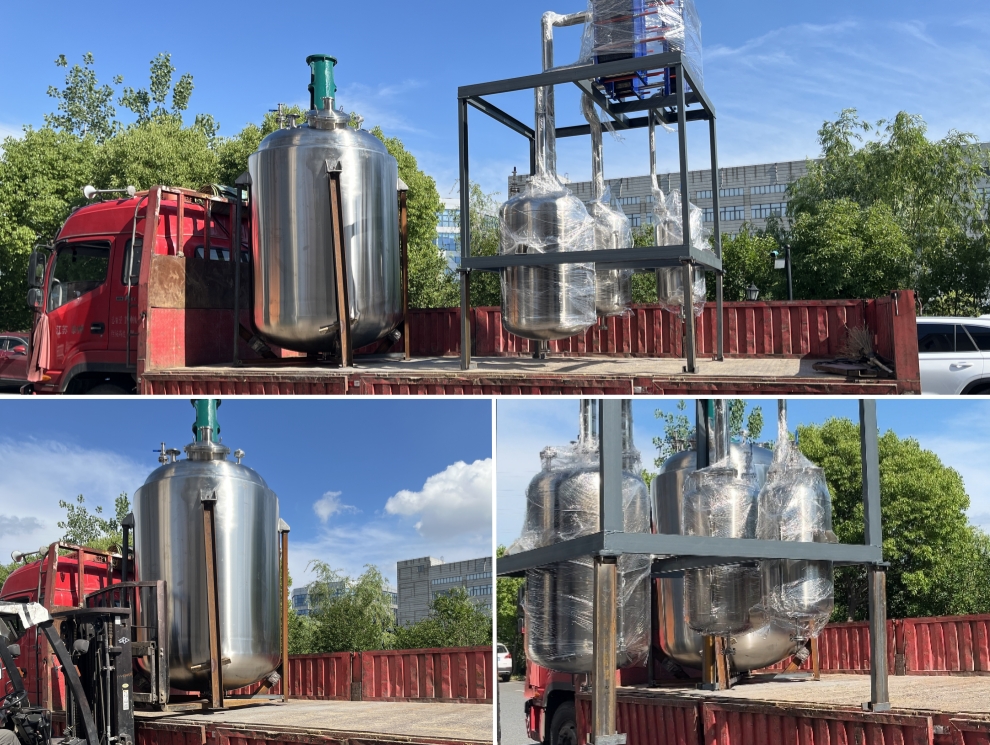 ¡Reactor de concentración de acero inoxidable 3000L con condensador de intercambio de calor de placa enviado con éxito!