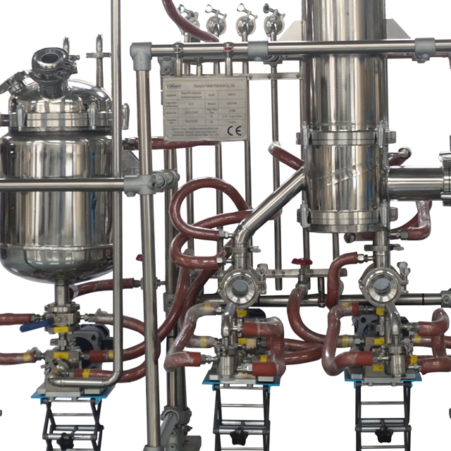 Sistema de destilación de película (molecular) limpiada (fina) de acero inoxidable de 7-8 pulgadas