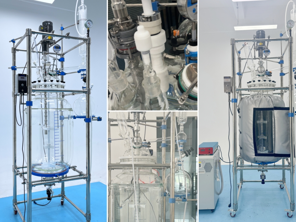 Reactor de vidrio de 200 litros con agitación ultrasónica personalizada a Malasia