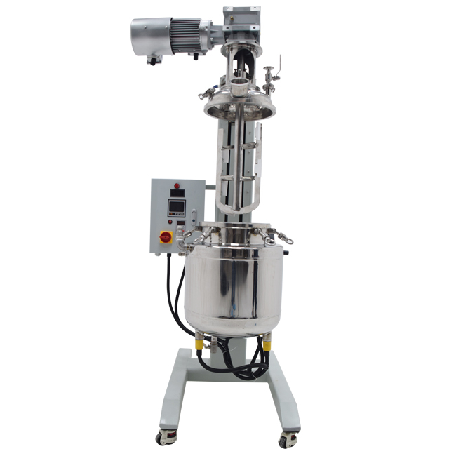 Reactor de acero inoxidable con camisa elevable y giratorio de 100 litros