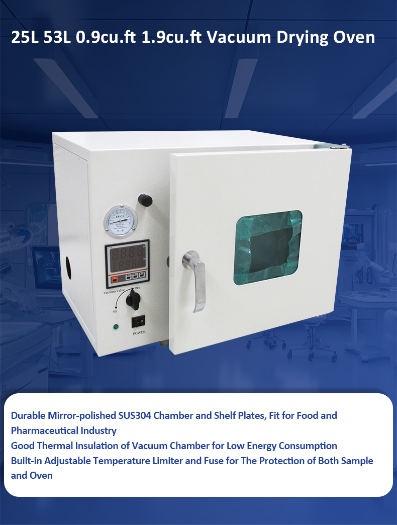 Estufa de secado al vac&iacute;o de 25 y 53 litros.