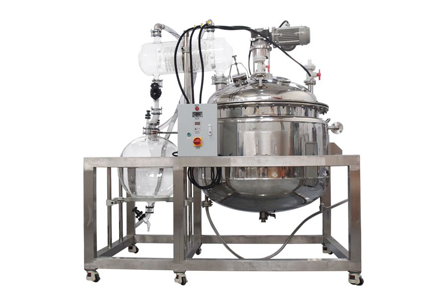 Se finaliza la producción de un reactor de acero inoxidable con camisa de 300 litros personalizado con condensador de vidrio y matraz de recolección