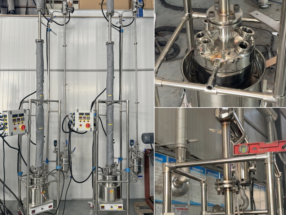 Envío de 2 conjuntos de equipos de destilación fraccionarios de acero inoxidable de 10L a los EAU