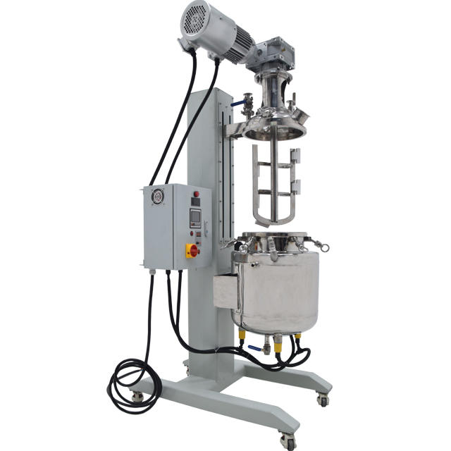 Reactor de acero inoxidable con camisa elevable y giratorio de 10 litros