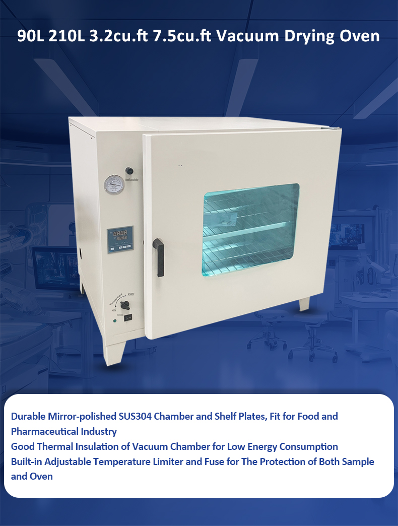 Estufa de secado al vac&iacute;o de 90 y 210 L.