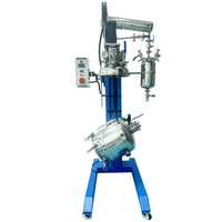 Reactor de acero inoxidable con camisa elevable y giratorio de 50 litros