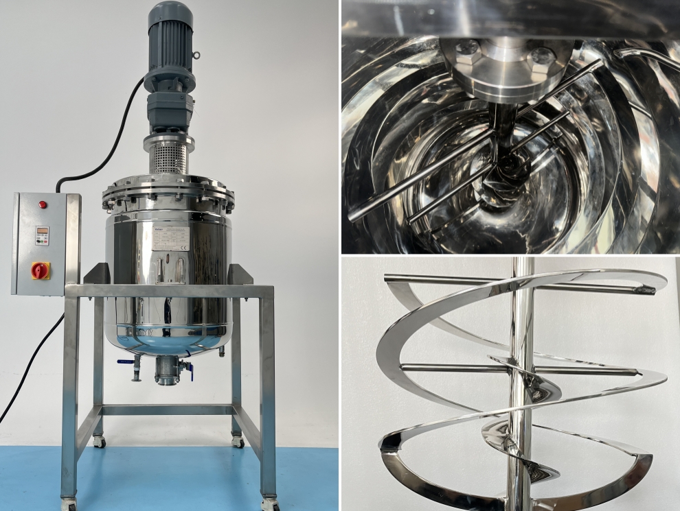 Reactor de mezcla de acero inoxidable con camisa de 130L personalizado para clientes de Eslovenia 