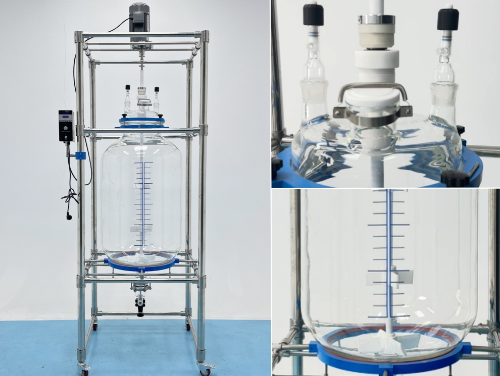 Reactor de mezcla de vidrio de una sola capa de gran capacidad personalizada