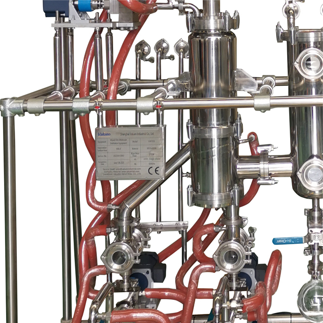 Sistema de destilación de película (molecular) limpiada (fina) de acero inoxidable de 4-5 pulgadas
