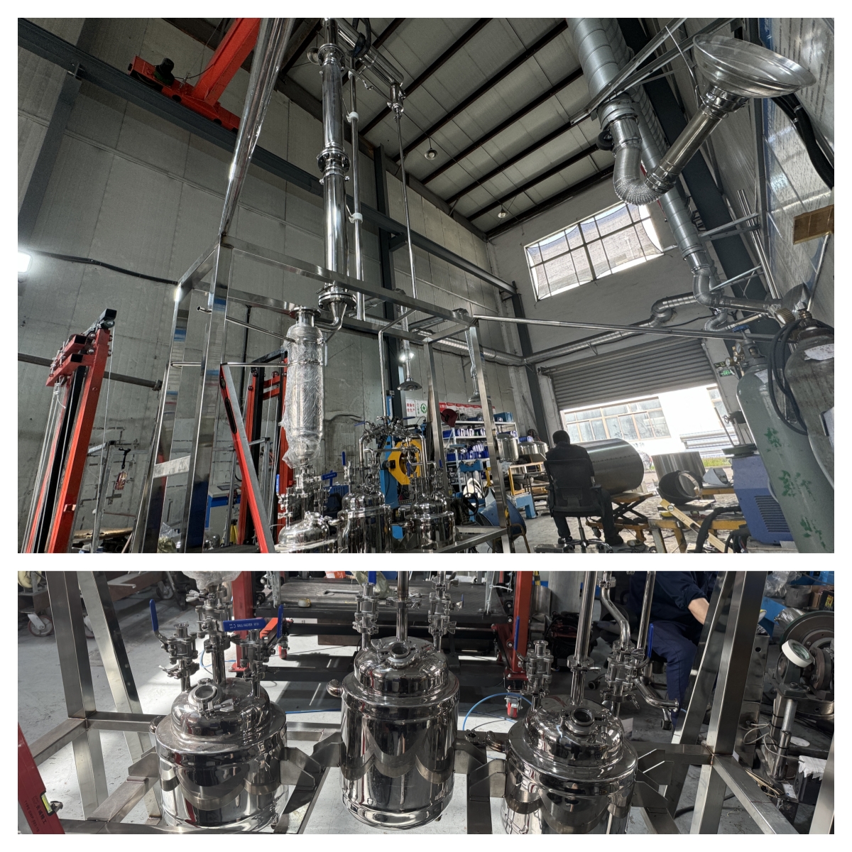 Equipo de destilación molecular de película limpia de acero inoxidable con columna de destilación fraccionada de 2 metros