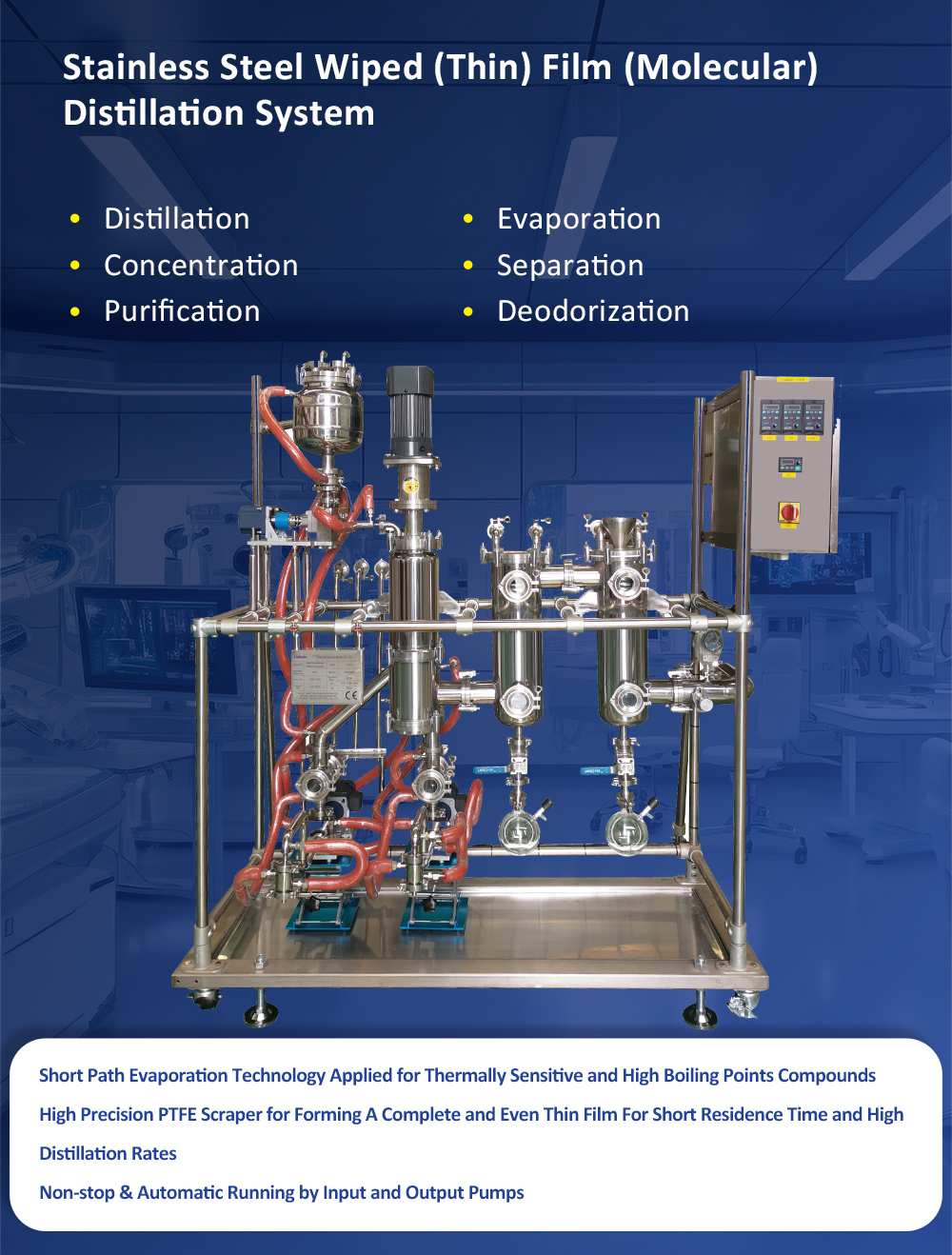 evaporador de pel&iacute;cula limpia