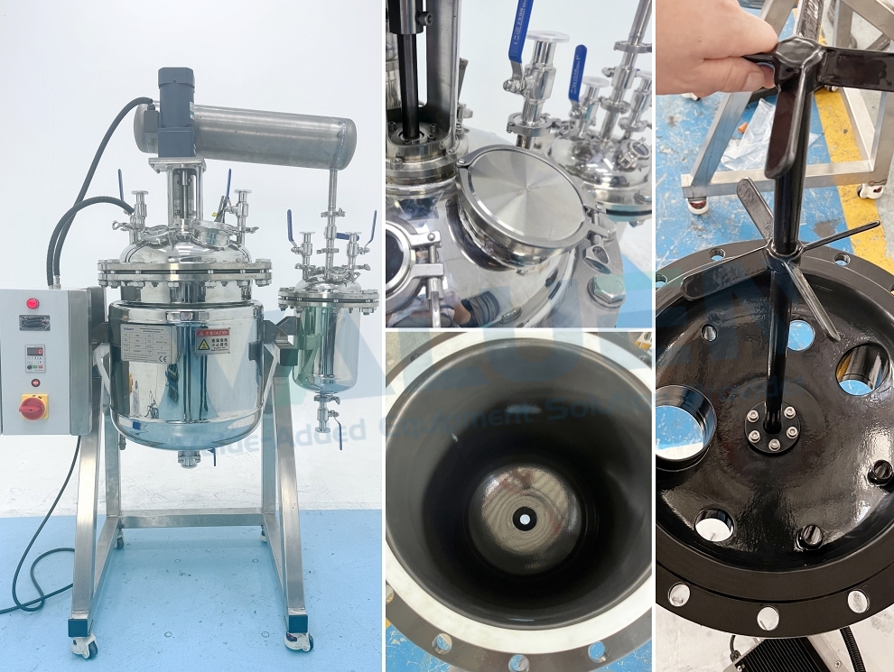 Reactor de acero inoxidable con camisa de 50L con PTFE interno recubierto personalizado para Chile Client