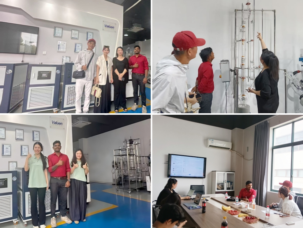 Cliente de Vietnam visita nuestra fábrica para conversar sobre equipos de destilación fraccionada